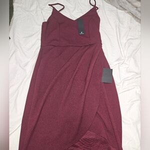 Lulu's Red High Low Slip Dress Spaghetti Strap